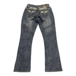 Red Rivet  Boot Cut Bandana Rhinestone Pocket Medium Wash Denim Jeans Size 13 Photo 1