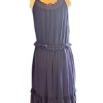 Beachsissi Women’s Navy Blue Ruffle Maxi Dress Size M Photo 0