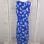 L.L.Bean Pull Over Easy Sleeveless Fit & Flare Midi Dress Blue/Floral-LP Photo 3