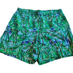 J Jill‎ Shorts XL Tropical Coastal Palm Floral tassele pull on rayon blue green Photo 0