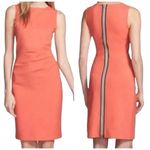 Kenneth Cole NWT Sleeveless Exposed Back Zipper Ruched Coral Knit Dress Size 8 Photo 1