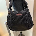 Keen  Black Satin Diaper Bag Baby Bag Shoulder Backpack Hybrid Large Tote Purse Photo 1