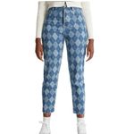 PacSun Eco Diamond Print High Waisted Straight Leg Jeans Photo 2