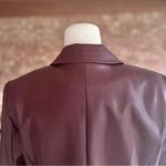 White House | Black Market WHBM Jacket NWT Faux Leather Double Breasted Windsor Wine Chic Glam Vegan Crop M Photo 8
