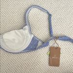 Blue Jacquard Underwire Bikini Top Size M Photo 5