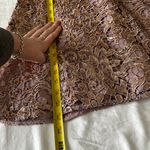 Belle Badgley Mischka NWT  Rose Gold Sequin Crochet Pink Shift Dress Size 4, Photo 7