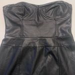 Free People Mira Strapless Corset Faux Vegan Leather Midi Dress Black Size 6 Photo 6