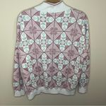 Jason Maxwell Vintage  Women's Large Pink White Quilted Sweater Turtleneck Photo 4