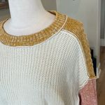 Cozy Cropped Sweater Freshman Acrylic Knit Crochet Gold Beige Brown Multiple Size XL Photo 5