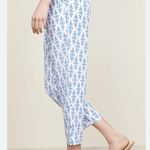 Joie  Brighton E Sleeveless Top and Dilys Ikat Cropped Pants Silk Set Baja Blue Photo 4