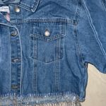 Cropped denim jacket with rhinestones Blue Size M Photo 1