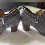 Franco Sarto NEW Dakota Gray Leather Perforated Ankle Zip Up Mob Wives Booties Photo 4