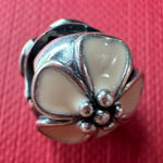 Pandora Retired  Sterling Bead Charm 925 Pink Cherry Blossom Clip 791041EN40 Photo 0