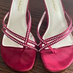 Michaelangelo  6.5 red strappy rhinestone sandals Photo 2