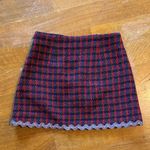 English Factory  Red and Black Plaid Mini Skirt Photo 2