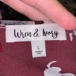 Wren & Ivory burgundy floral high low short sleeve dress with pockets Red Size L Photo 7