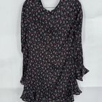 Intermix  Silk Floral Necktie Dress Peplum Hem Boho Preppy Summer 4 Fairy Cottage Photo 2