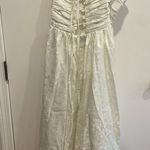 White Jacquard Strapless Corset Midi Dress Size 8 Photo 4