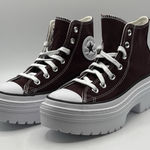 Converse Women's Chuck Taylor All Star Lugged Heel Platform Shoes Burgundy 6.5 Photo 0