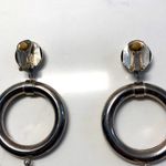 Silver Tone Double Hoop clip Photo 2
