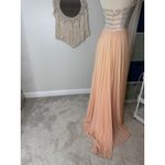 Womens Glam Rhinestone Corset Peach Peach Balletcore Prom Dress Long Maxi Gown 4 Pink Photo 1