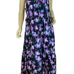 J.Crew  PURPLE TIERED HALTER STYLE FLORAL PRINT MAXI DRESS  (16) Photo 0