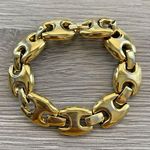 Givenchy Vintage Puffed Anchor Mariner Chain Link Gold Plated Bracelet 7” Luxe Photo 0