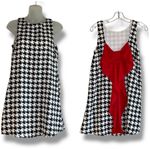 Anthropologie  Everly houndstooth sleeveless dress with large red back bow Photo 1