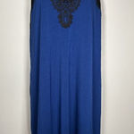 Soma  Lace Trim Chemise Nightgown Blue Black Lace Flirty Soft Size Large Photo 0