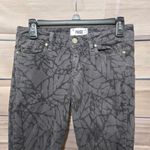 Paige Gray Black Leaf Botanical Print Mid Rise Slim Skyline Skinny Jeans Size 29 Photo 1