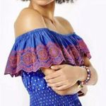 Lilly Pulitzer NWT Off Shoulder Smocked Flutter Fiesta Dress Blue Kalama Size S Photo 1