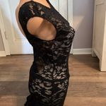 Donna Mizani NWT Form Fitting Dress Size Large Black Lace Overlay Photo 8