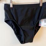 Swim Solutions Basic Swim Brief Bikini Bottoms Midrise Size 8 NEW Black Photo 2
