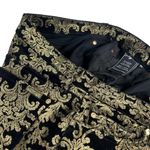 7 For All Mankind  Black Velvet Gold Foil Brocade Jeans Photo 3