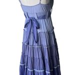 Solitaire Crochet Top Smocked Ombré Tiered Ruffle Dress Boho Chic, Sz M Photo 5