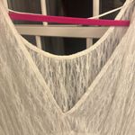 Free People  cute top size L white lacy scoop front v back cinched waist Photo 1