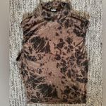 Clayton  Brown and Black Tie-Dye Turtleneck Crop Top Photo 0