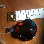 Swarovski Smoked Topaz Crystal Shield Sterling Silver Pendant Necklace Photo 4