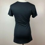 Nike Dri-Fit Tee XS V-Neck Swoosh Logo Black Blue Neon Short Sleeve T-Shirt Photo 3