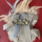 Elegant Broach/ Hair Clip Sheer Fabric Feather, NWOT Tan Photo 2