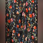 ZARA Large Black Floral Pleated 3/4th Sleeve Babydoll Mini Dress by Photo 2