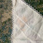 Handmade embroidered Mexican floral hair neck scarf White Photo 5