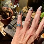 Dragonfly Blue Opal & Cz Sterling Silver Ring 5,6 Photo 3