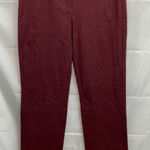 Isaac Mizrahi NEW women's deep red stretch zip pocket pants business casual 14 Photo 0