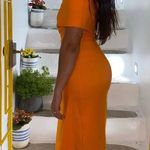 ZARA dress midi maxi sleeveless bodycon hot 🍊 organge fitted wedding evening Photo 1