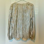 Andrew Marc Marc New York Long Sleeve m Top Sz Large Gold Metallic Blouse  Photo 1