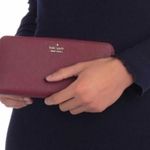Kate Spade Like New!  Cameron Street Lacey Saffiano Leather Wallet Deep Plum Photo 1