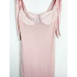 Free People  Got Glam Mesh Slip Midi Dress Large Pink Mesh Satin Tie Straps Photo 10