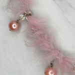 Beaded Fur Woven Silver Tone Chain Link Belt OS Y2K Festival Photo 6