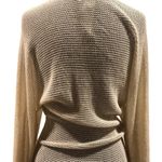 Cache Gold Knit Metallic Peek A Boo Faux Wrap Top New Banded Bottom NWT $98 Photo 5